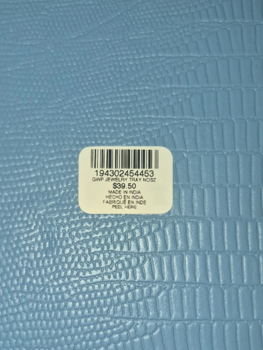 Light Blue Catchall Trinket Tray - Faux Leather Deco Storage 6x6